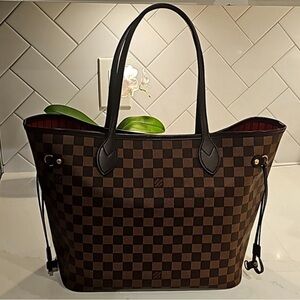 Louis Vuitton Damier Ebene Neverfull MM Tote